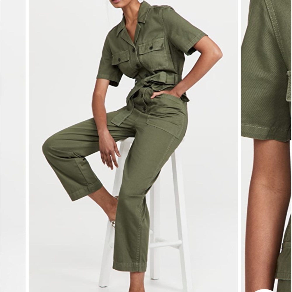Madewell new with tags olive green coveralls military jumpsuit tie S small